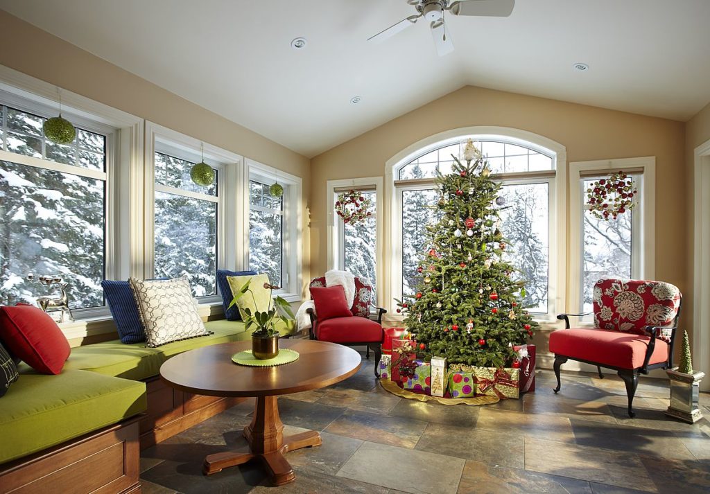 Put your Christmas tree in an all season room to make space in the main living areas.