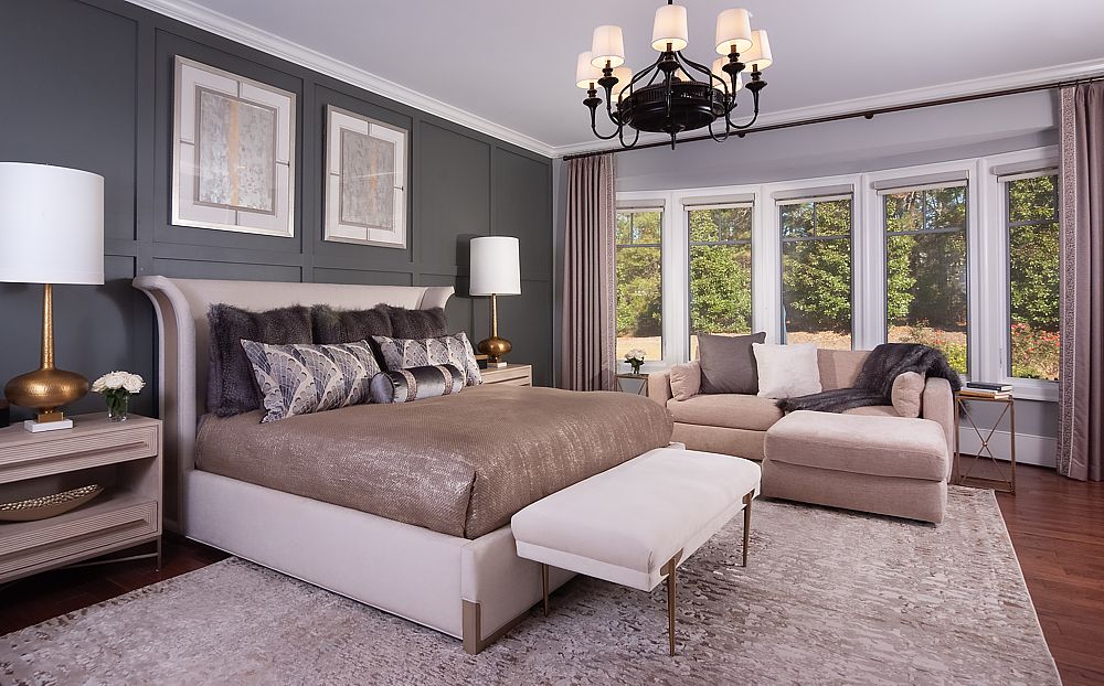 This luxury traditional bedroom is part of a new home design.